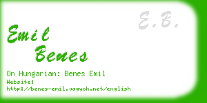 emil benes business card
